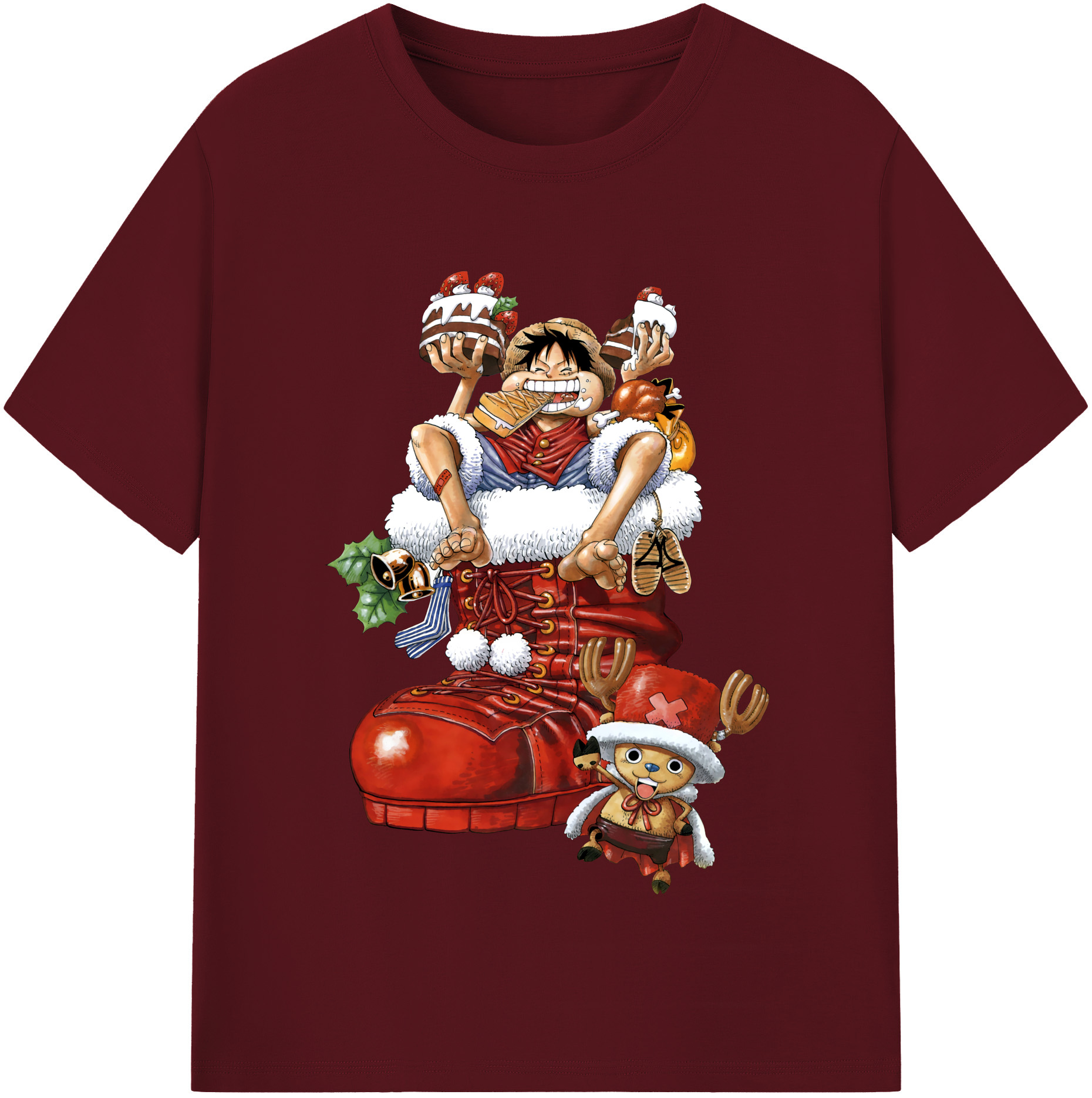 ワンピース モンキー・D・ルフィ ONE PIECE Monkey D. Luffy 綿100％半袖Tシャツ（フロントプリント）